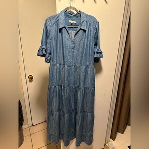 Women’s beautiful denim dress.